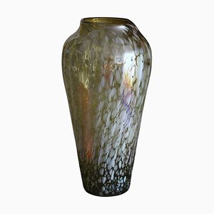 Vaso grande vintage Mid-Century in vetro di Murano iridescente nello stile di Barbini, anni '60