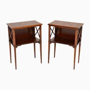Antique Sheraton Inlaid Side Tables, 1930s, Set of 2