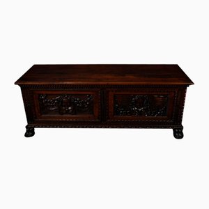 Late 18th Century Oak Chest with Victorian Carvings