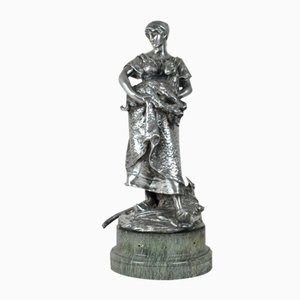 R Rozet, Agricultural Trophy, Early 20th Century, Silvered Christofle Bronze