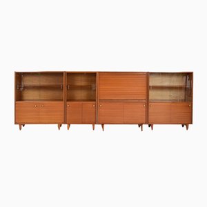 Mid-Century English Multi-Width Cabinet Desk Shelves by Robert Heritage for Beaver & Tapley, 1960s, Set of 4