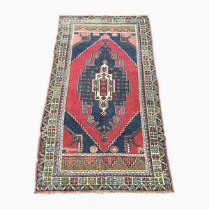 Red and Navy Blue Anatolian Rug