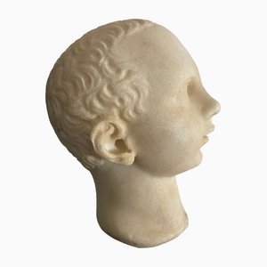 Ancient Roman Artist, Child's Head, 2nd Century AD, White Marble