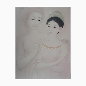 Mara Tran Long, Le Cadeau, 1973, olio e tempera su tavola