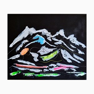 Hayvon, Back from The Alps, 2022, Técnica mixta sobre lienzo