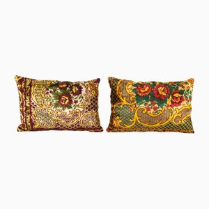 Vintage Floral Velvet Cushion Cases, Set of 2