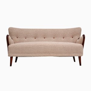 3-Seater Sofa in Lambskin Imitation by by Alfred Christensen for Slagelse Møbelværk, 1950s