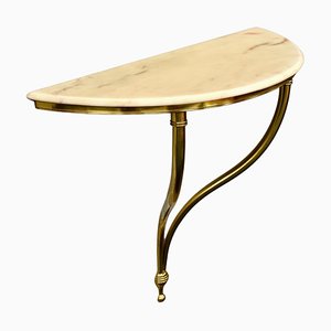 Italian Console Table in Marble and Brass, 1950