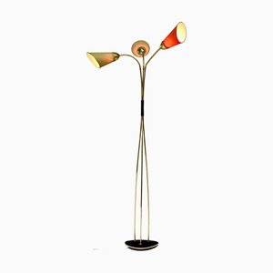 Italian Triennale Floor Lamp in Brass from Arredoluce, 1950