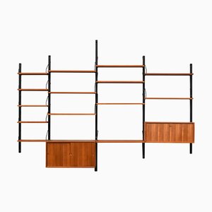 Danish Wall Unit in Teak by Poul Cadovius for Cado, 1950s, Set of 21