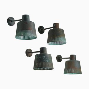 Swedish Outdoor Wall Lamp in Copper attributed to Hans Bergström, 1960s