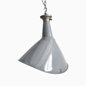 Lámpara colgante industrial elíptica de Benjamin Crysteel, años 50