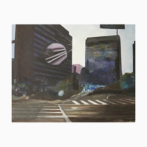 Olivier Furter, Nightfall SF, 2019, óleo sobre lienzo