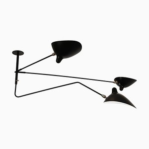 Lámpara de suspensión negra de Serge Mouille