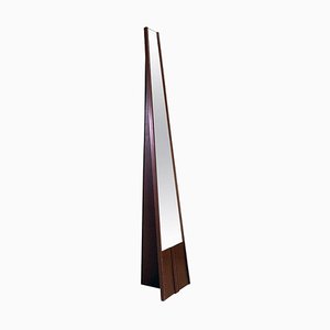 Miroir de Plancher en Bois Peint Marron Mat, 1980s