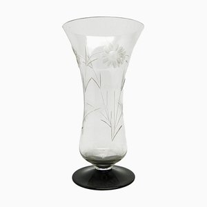 Jarrón Art Déco de Hortensja Glassworks, Polonia, años 50