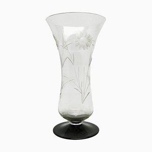 Vaso Art Deco di Hortensja Glassworks, Polonia, anni '50