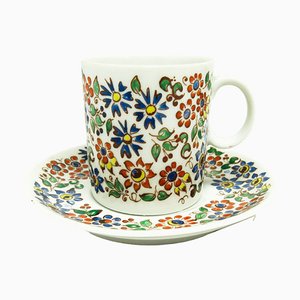 Hand-Painted Porcelain Cup from Department Karolina, Poland, 1970s
