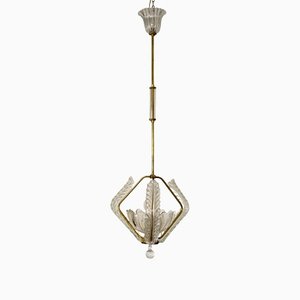 Italian Hanging Lamp in Murano Glass by Ercole Barovier for Barovier & Toso, 1940