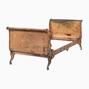 Antique Industrial Single Bed in Wrought Iron, 1890s