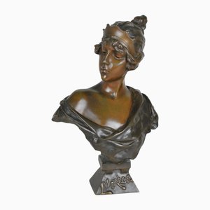 E Villanis, Büste von Lucrèce, Frühes 20. Jh., Bronze