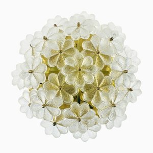 Large Mid-Century German Floral Ceiling Light in Murano Glass by Ernst Palme for Palwa, 1970s