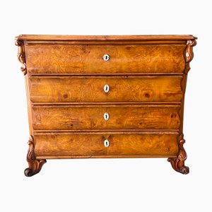 Antique Chest of Drawers in Burl, 1890s
