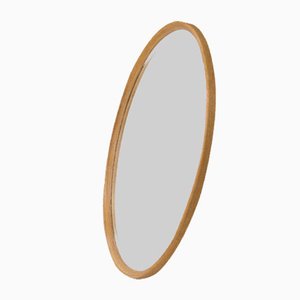 Specchio rotondo vintage in quercia