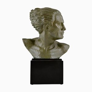 Alfred Gilbert, Bust of the Aviator Jean Mermoz, 1925, Bronze