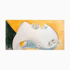 Pablo Picasso, Vorbereitende Skizze für Guernica: Portrait, 20. Jahrhundert, Telefax