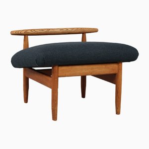 Model J 65 Stool in Oak and Wool by Ejvind A. Johansson for FDB Møbler, Denmark, 1950s