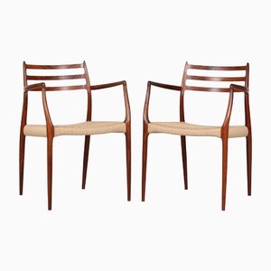 No. 62 Armchairs in Rosewood by Niels Otto Møller for J.L. Møller, Denmark, 1960s, Set of 2