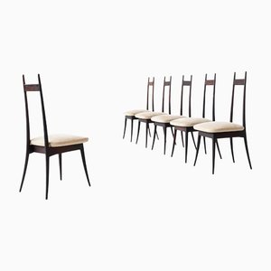 Italian Dining Chairs in Rosewood by Angelo Mangiarotti for Frigerio, 1959, Set of 6