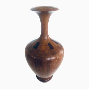 Vaso in legno massiccio attribuito a Maurice Bonami per De Coene Frères, Belgio, anni '50
