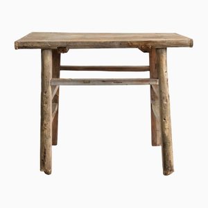 Rustic Elm R Console Table, 1920s