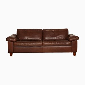 Brown Leather Diego 3-Seater Sofa from Machalke