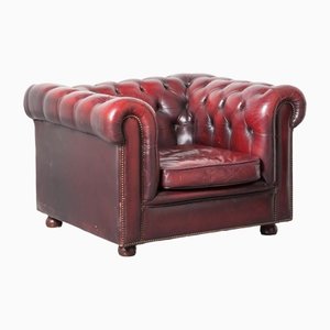 Red Chesterfield Armchair, 1950s