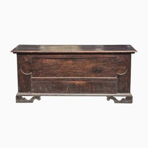 Walnut Chest with Drawer, Decorative Frames and Latches, 1800s