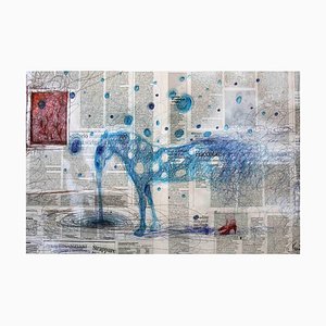Keziat, To Stay, Original Mixed Media Drawing, 2020