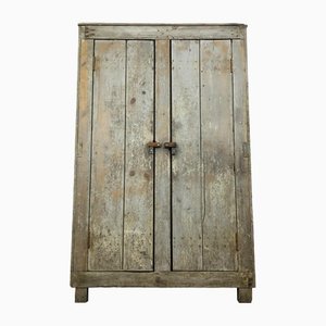 Brocante Wooden Locker Wardrobe, 1890s