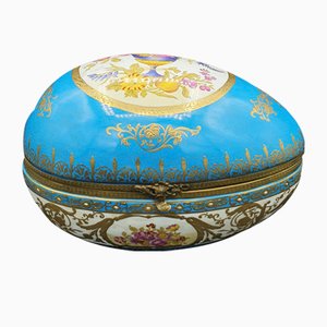 Large Sèvres Porcelain Egg Shaped Box