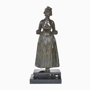 Georges Van Der Straeten, Woman, Late 19th or Early 20th Century, Bronze