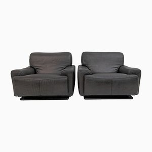 Set of Mid-Century Modern Armchairs in Real Leather from Busnelli, Italy, 1970