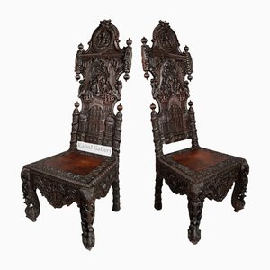 Antique 19th Century Anglo Indian Chairs, 1890s, Set of 2