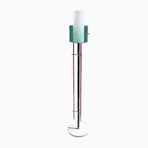 Minimalist Brass, Glass and Acrylic Floor Lamp with Marble Base from Stilux Milano, 1950s