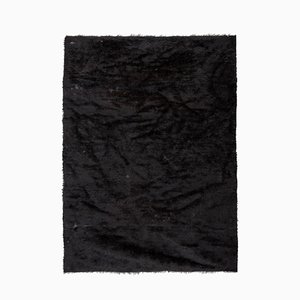 Vintage Siirt Decke aus schwarzem Mohair