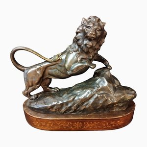 C. Masson, león rugiente, siglo XIX o XX, bronce