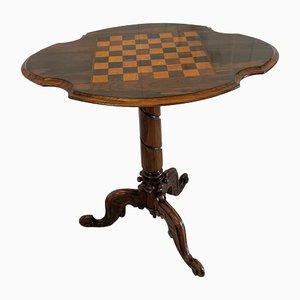 Antique Victorian Rosewood Games Table, 1860s