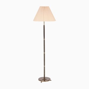 Lámpara de pie danesa de acero con altura ajustable, años 40 o 50