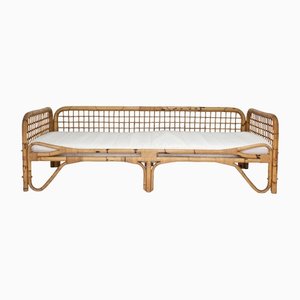 Vintage Rattan Daybed, Italy, 1950s